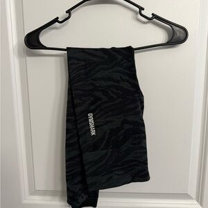 Gymshark Black and Dark Gray Patterned Leggings